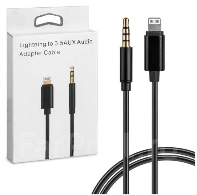 Переходник аудио кабель с Lightning на 3.5 мм AUX Черный, новый, в ...