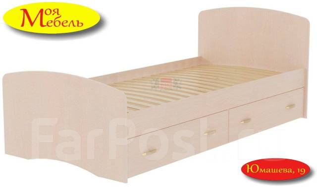 Кровать-6 односпальная с 2-мя ящиками 800*2000 - Мебель во Владивостоке