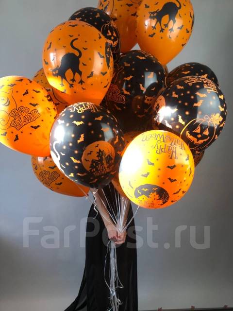 Воздушные гелиевые шары на Хэллоуин - Цветы, украшения, праздничное ...