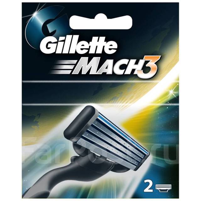 Бритвенные кассеты Gillette Mach 3. 4 кассеты - Косметика во Владивостоке