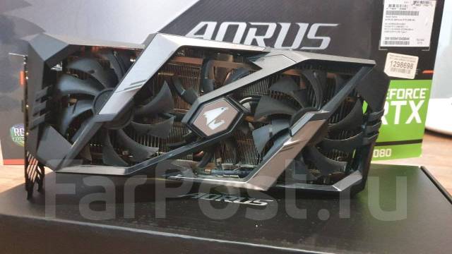 Видеокарта Aorus RTX 2080, б/у, в наличии. Цена: 77 500₽ во Владивостоке