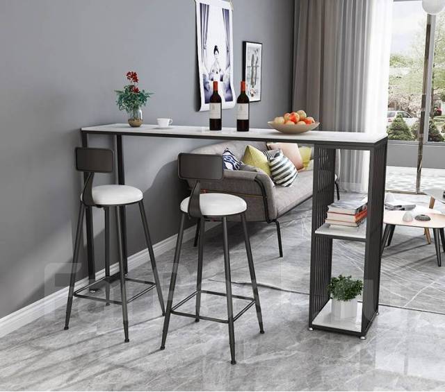 Барная стойка \"Стоун\" с каменной столешницей на металлическом каркасе - Мебель во Владивостоке