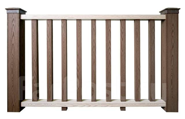 Поручень(перила) для террасной доски из ДПК темно-коричневый, в наличии ...
