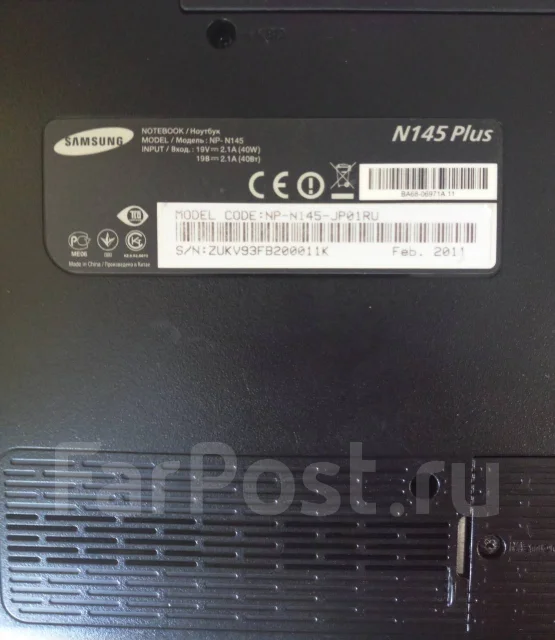 Samsung N145 Plus. 10.1", 1,6����, ��� 2048 ��, ���� 160���, WiFi: 1 ����