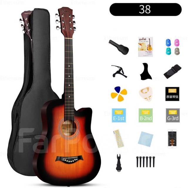Акустическая гитара 38 + аксессуары, новый, в наличии. Цена: 3 990₽ во ...