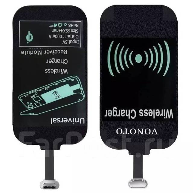 Шлейф разъём (адаптер) приёмник Qi для беспроводной зарядки Micro USB ...