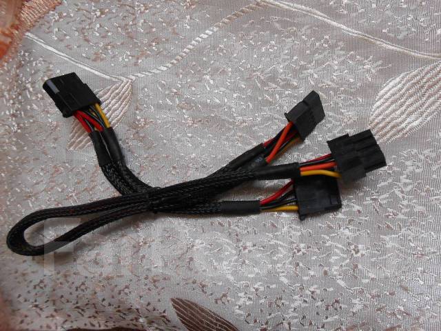 Переходник 2 Molex (папа ) + Sata power+ 8 pin, б/у, в наличии. Цена ...