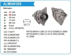 ��������� Mitsubishi 4D56 L200 2.5 DI-D 01.2006- Krauf ALM8491 ����