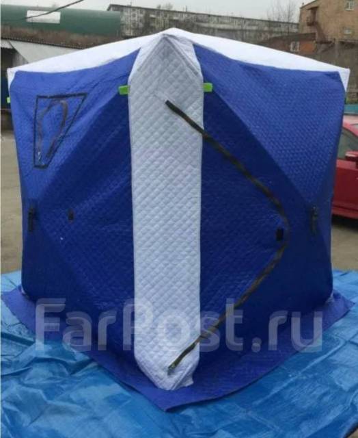 Палатка зимняя 2104А. 240х240 см. Высота 215 см. Синяя. Стеганая ...