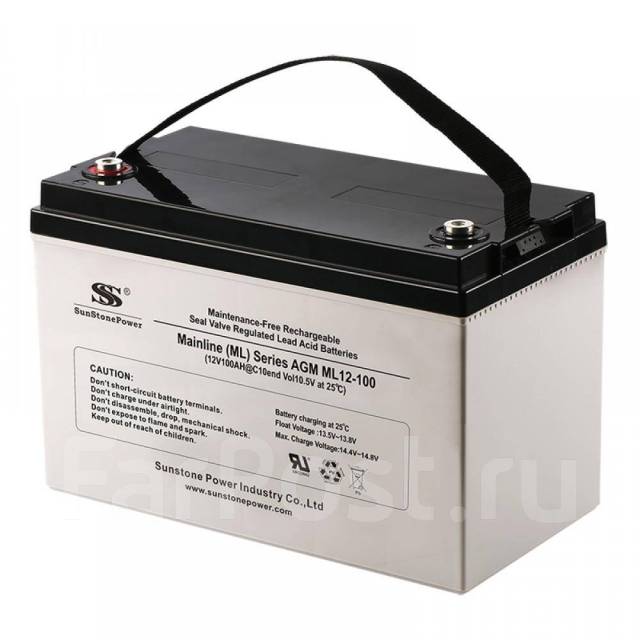 Аккумулятор SunStonePower 100 А*час 12В AGM(-1000Р ЗА Старый), прямая ...