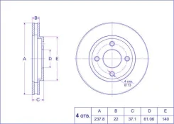 ���� ��������� /�������� /TI-GUAR ��� Nissan AD 1999-2008, Wingroad 1999-2005, Mazda Familia 1999-2007; 238/22��; TG-40206-WD200 RN2122V 1N0933251 402...