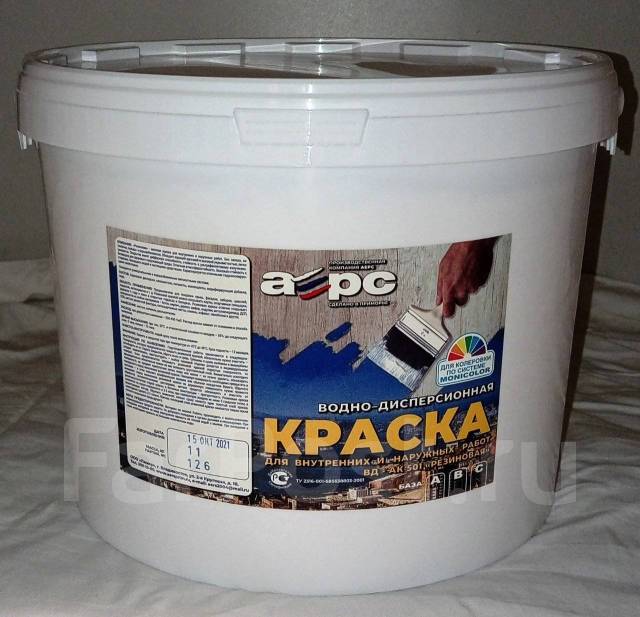 Резиновая краска, 9 л, в наличии. Цена: 3 850₽ во Владивостоке