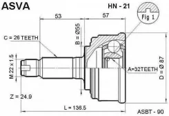 ���� �������� 32x55x26 Asva HN-21 HN21 ����