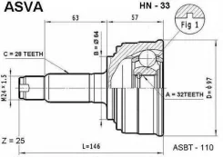 ���� �������� 32x64x28 (��� ���) Asva HN-33 HN33 ����