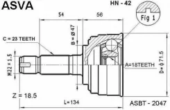 ���� �������� 18x47x23 Asva HN-42 HN42 ����