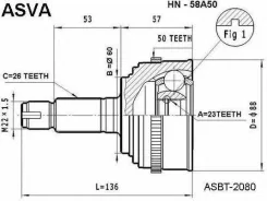 ���� �������� 23x60x26 Asva HN-58A50 HN58A50 ����