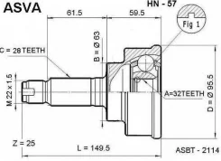 ���� �������� 32x63x28 Asva HN-57 HN57 ����