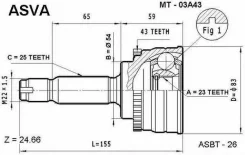 ���� �������� 23x54x25 Asva MT-03A43 MT03A43 ����