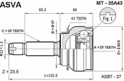 ���� �������� 23x57x25 Asva MT-35A43 MT35A43 ����