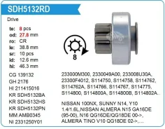 ������� �������� Nissan, QG15 Sunny N14, Y10, Almera N15 GA16DE (95-00), TINO V10 02-, Primera, KR Krauf SDH5132 ����