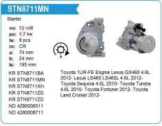 ������� Toyota 1UR, 3UR, Sequoia, Tundra, Lexus GS460 4.6L 1UR,2URG KR Krauf STN9711ZD ����
