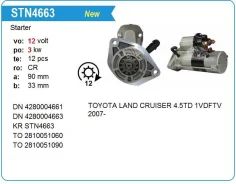 ������� Toyota LAND Cruiser 4.5TD 1Vdftv 2007- 12T 3KW KR Krauf STN4663LP ����