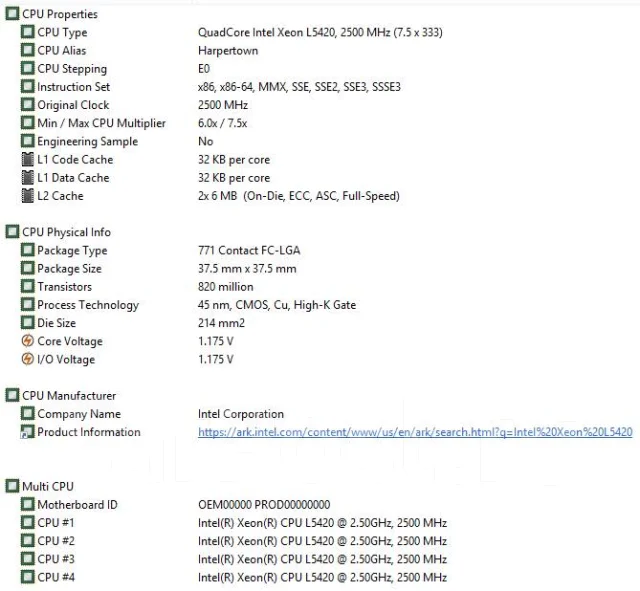 Intel Xeon L5420 ����