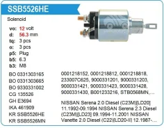 ����������� ���� �������� Nissan Serena 2.0 Diesel, LD20, ZM SSB5526HE SSB5526HE ����