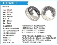 ������� ���� ��������� Mazda Tribute 3.0L 2001-2002, FORD Focus 2.0L 2000-2004 Krauf AEF0600UT ����