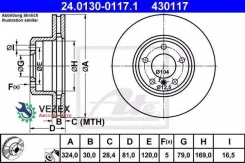 ���� ��������� BMW 7(E65) 02- �����. 324 ��. ATE 24013001171 24013001171 ����