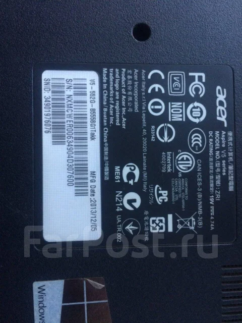 Acer Aspire V5-552G. 15.6", 2,1����, ��� 4 ��, ���� 500���, WiFi: 1, Bluetooth: 1, ����������� �� 3��. ��� ����� �� ������������ ����