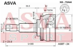 ���� NS-72A44 ASVA ������� 23x56x29 NS72A44 ����