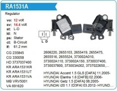��������� ���������� Hyundai Accent 1.5, KIA Soul UTM RA1531A ����