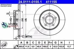 ���� ��������� FORD: Focus II/Focus II Turnier, 1.4/1.6/1.6 LPG/1.6 Ti, 03-12 ATE 24011101551 24011101551 ����