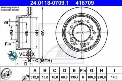 ���� ��������� Toyota/Lexus LAND Cruiser Prado/GX 02- ����. ATE 24011807091 24011807091 ����