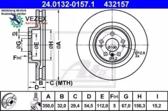 ���� ��������� MB GL(X164)ML(W164) 06- ������. 350x32 (� ����. 1 ��. ) ATE 24013201571 24013201571 ����