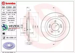 ���� ��������� ������ Hyundai i40 I (VF) 03/12-05/19 / Hyundai i40 I CW (VF) 07/11-05/19 / Hyundai i Brembo 08C25021 08C25021 ����