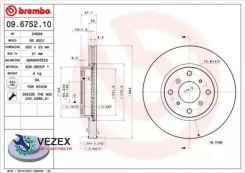 ���� ��������� Honda Civic -01 1.8 �����. ����. D=282 Brembo 09675210 09675210 ����