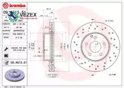 ���� ��������� ��������! ��������������� MB W204/S204/A207/C207 2.0-3.0/2.0-2.5CDi 07 09. A613.51 Brembo 09A61351 09A61351 ����