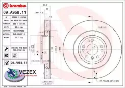 ���� ��������� �������� MB W166 /VENT D=350MM Brembo 09. A958.11 Brembo 09A95811 09A95811 ����