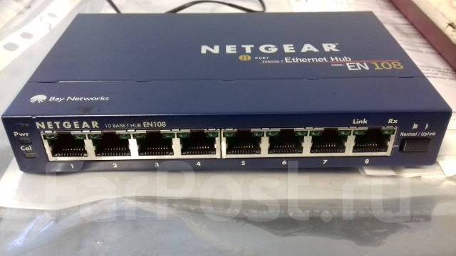 Ethernet-концентратор Netgear EN108 Рабочий, б/у, в наличии. Цена: 1 ...