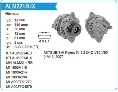 ��������� Mitsubishi 4M41 140A Pajero 3.2D Sport 2007- Krauf ALM2214UX ����