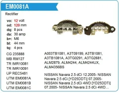 ������� ���� ��������� Nissan Navara, YD25DDTi,07.2005-, Renault EM0081A EM0081A ����