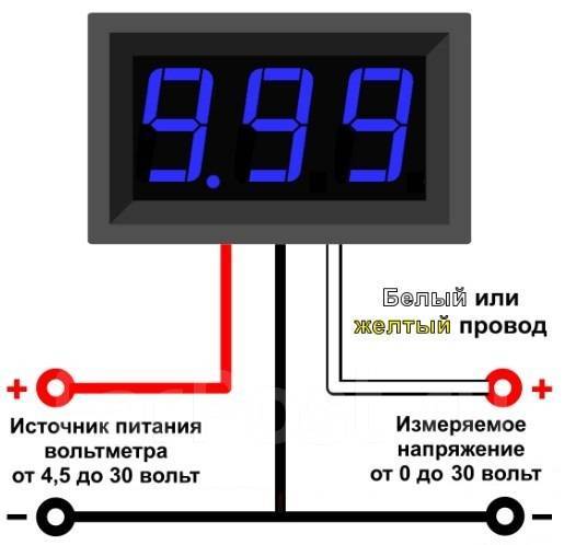 Схема подключения амперметра и вольтметра с алиэкспресс