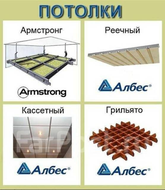 Подвесной потолок Армстронг, Грильято. Цена за м2 с подсистемой. Прайс ...