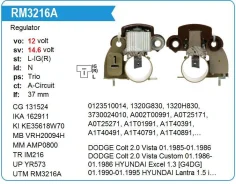 ��������� ���������� Mitsubishi COLT, Hyundai Pony UTM RM3216A ����