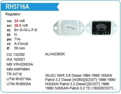 ��������� ���������� Nissan Patrol 3.2 Diesel, Isuzu NKR 3.6 Diesel UTM RH5716A ����