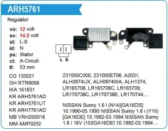 ��������� ���������� Nissan GA15 Sunny UTM RH5761A ����