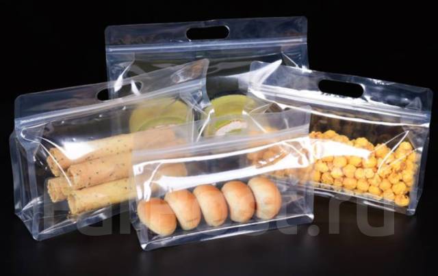 Пакет восьмишевный прозрачный зип-лок с ручкой (разные размеры ...