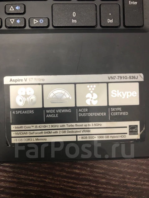 Acer Aspire V Nitro VN7-791G. 17.3", 2,9����, ��� 6 ��, ���� 1 000���, WiFi: 1, Bluetooth: 1 ����